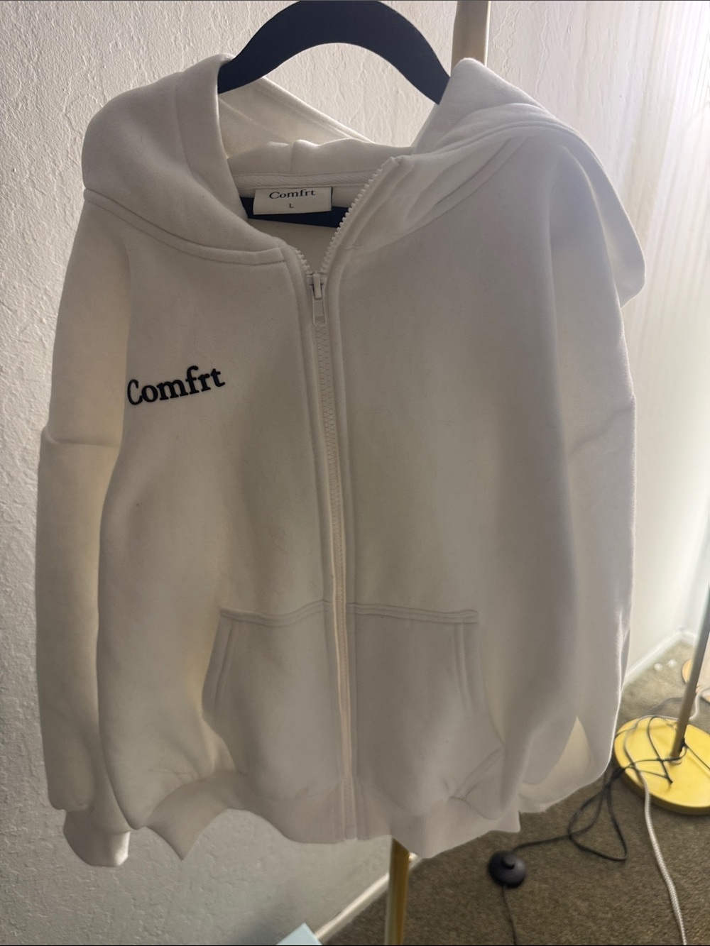 Comfrt kids L hoodie zip white